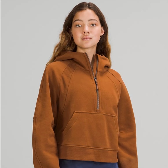 lululemon athletica Sweaters - SOLD - NWT Lululemon 1/2 Zip Scuba Copper Brown